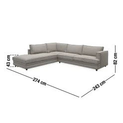 Online ILVA Agir venstrevendt hjørnesofa med pufafslutning