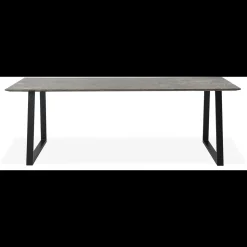 Best ILVA Amy Spisebord 220 x 94 x 74 cm, plade i brun marmor + trapezben i sort metal