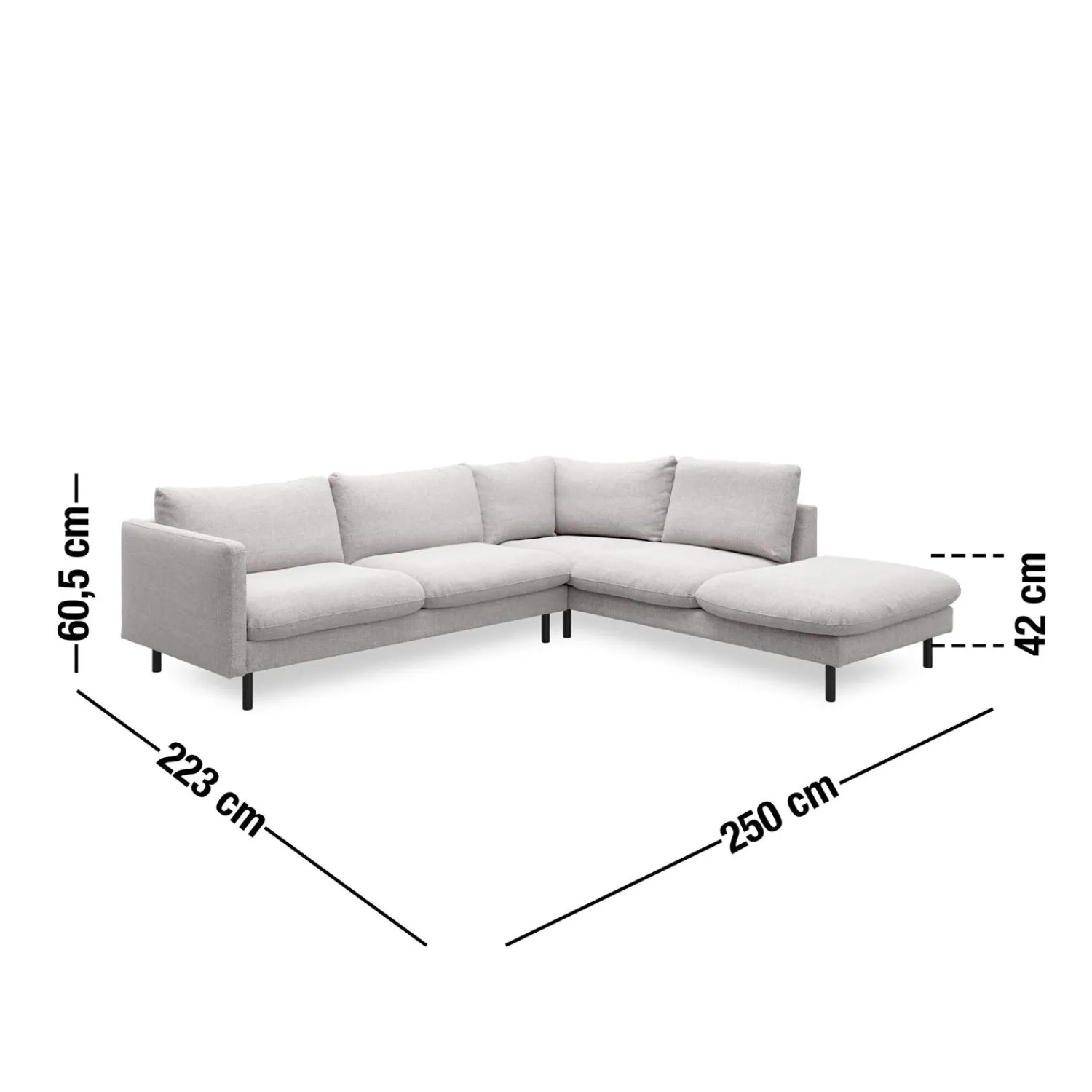 Outlet ILVA Bjorn højrevendt sofa med pufafslutning