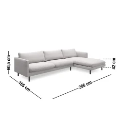 Outlet ILVA Bjorn højrevendt sofa med chaiselong