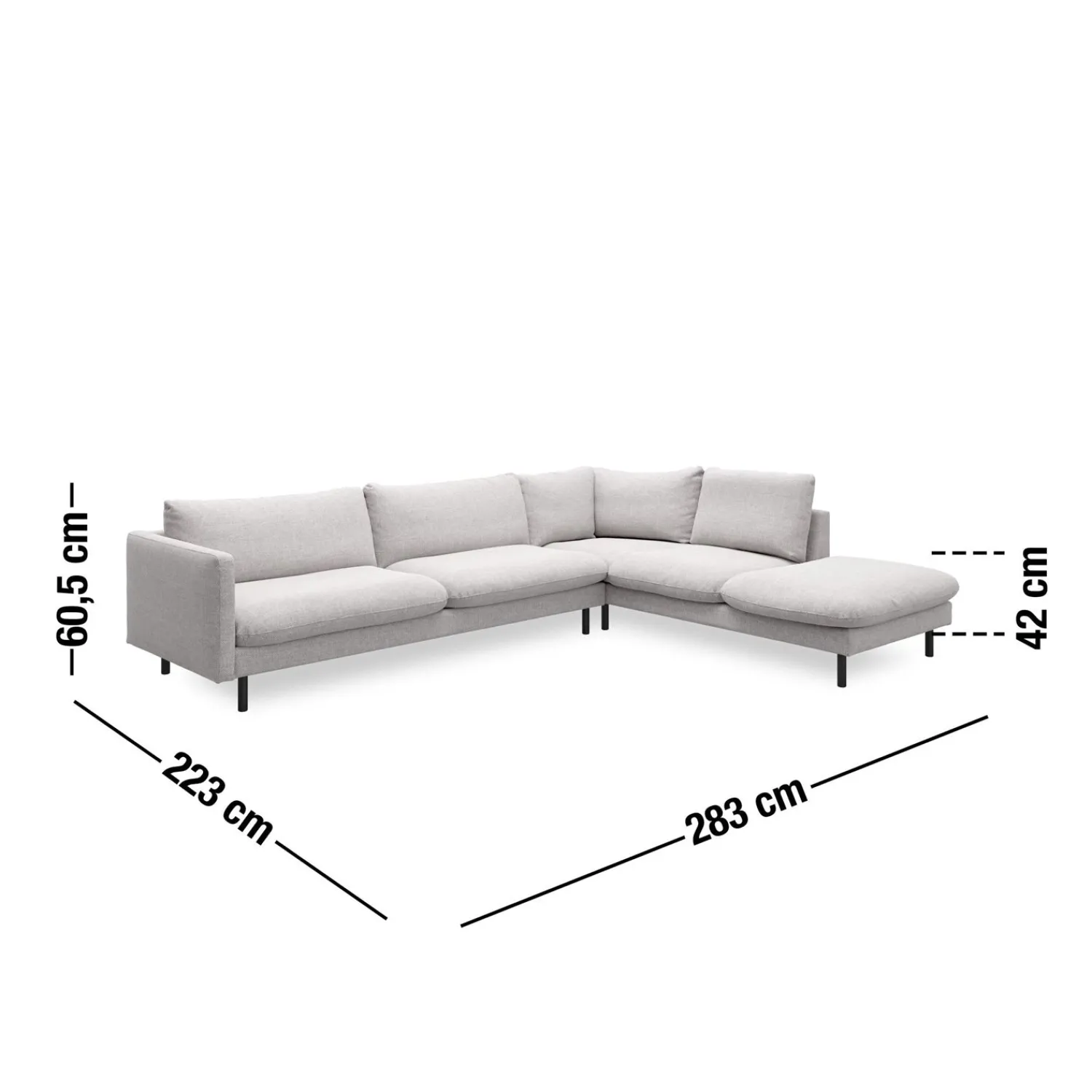 Best ILVA Bjorn højrevendt sofa med pufafslutning