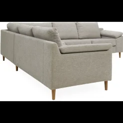 Outlet ILVA FLEX Hjørnesofa med 1 hjørnemodul, 2 endemoduler grå + ben træ