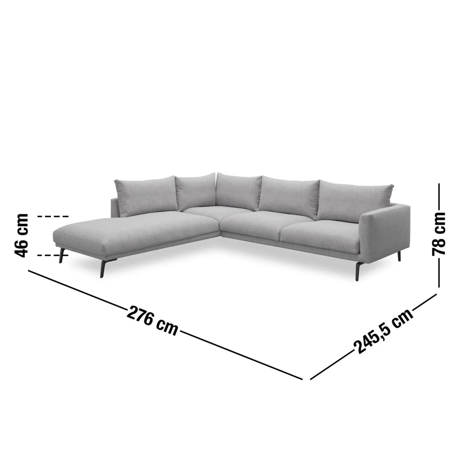 Online ILVA Hallsberg venstrevendt sofa med pufafslutning