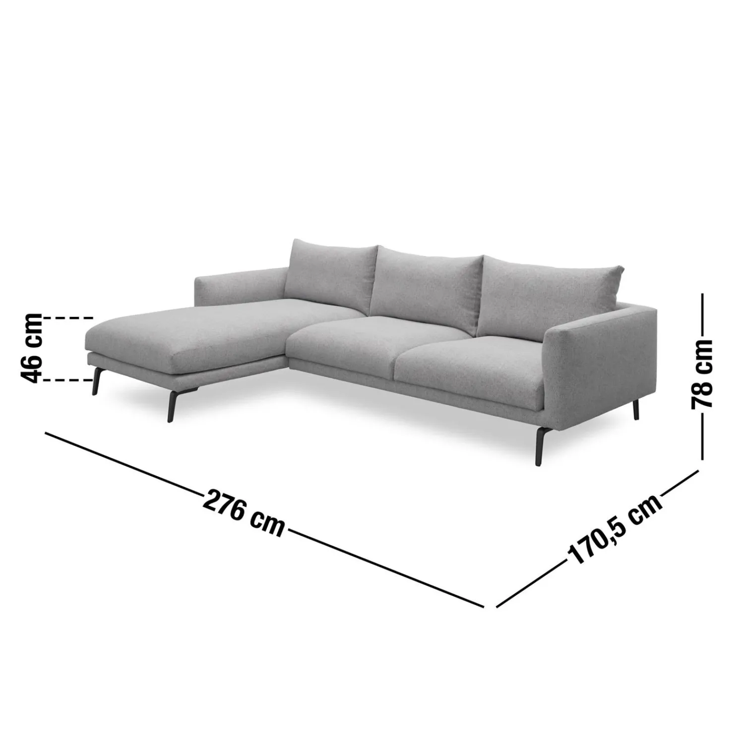 Discount ILVA Hallsberg venstrevendt sofa med chaiselong