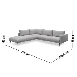 Best ILVA Hallsberg venstrevendt sofa med pufafslutning