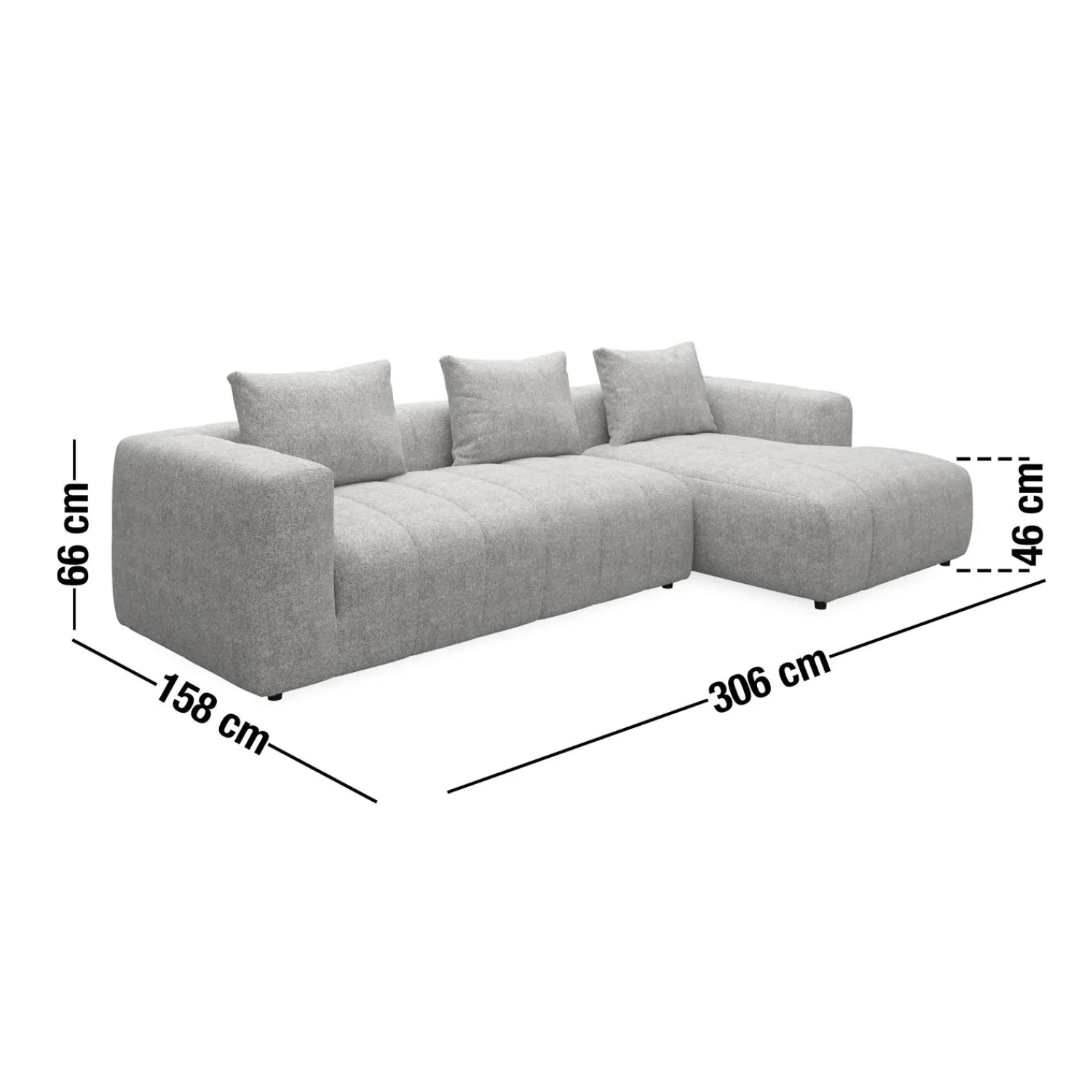 Clearance ILVA Ingvar højrevendt sofa med chaiselong