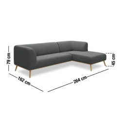 Clearance ILVA Land højrevendt sofa med chaiselong