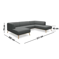 Discount ILVA Land venstrevendt hjørnesofa med chaiselong