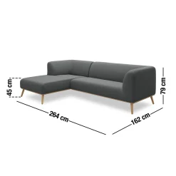 Online ILVA Land venstrevendt sofa med chaiselong