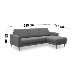 Online ILVA Linea højrevendt sofa med chaiselong