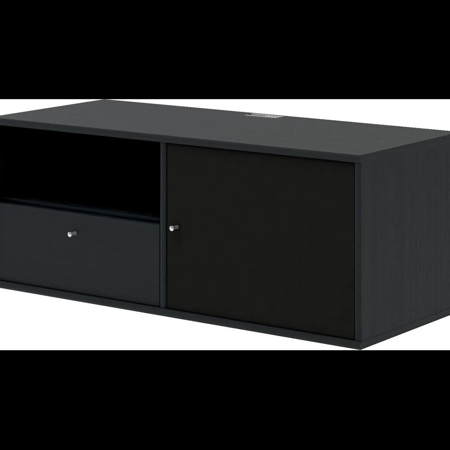 Discount ILVA Mistral AV TV-møbel med 2 hylder, 1 låge + 1 skuffe sort