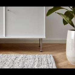 Best ILVA Mistral Classic Skænk med 2 låger, 2 mindre låger + ben hvid/børstet stål