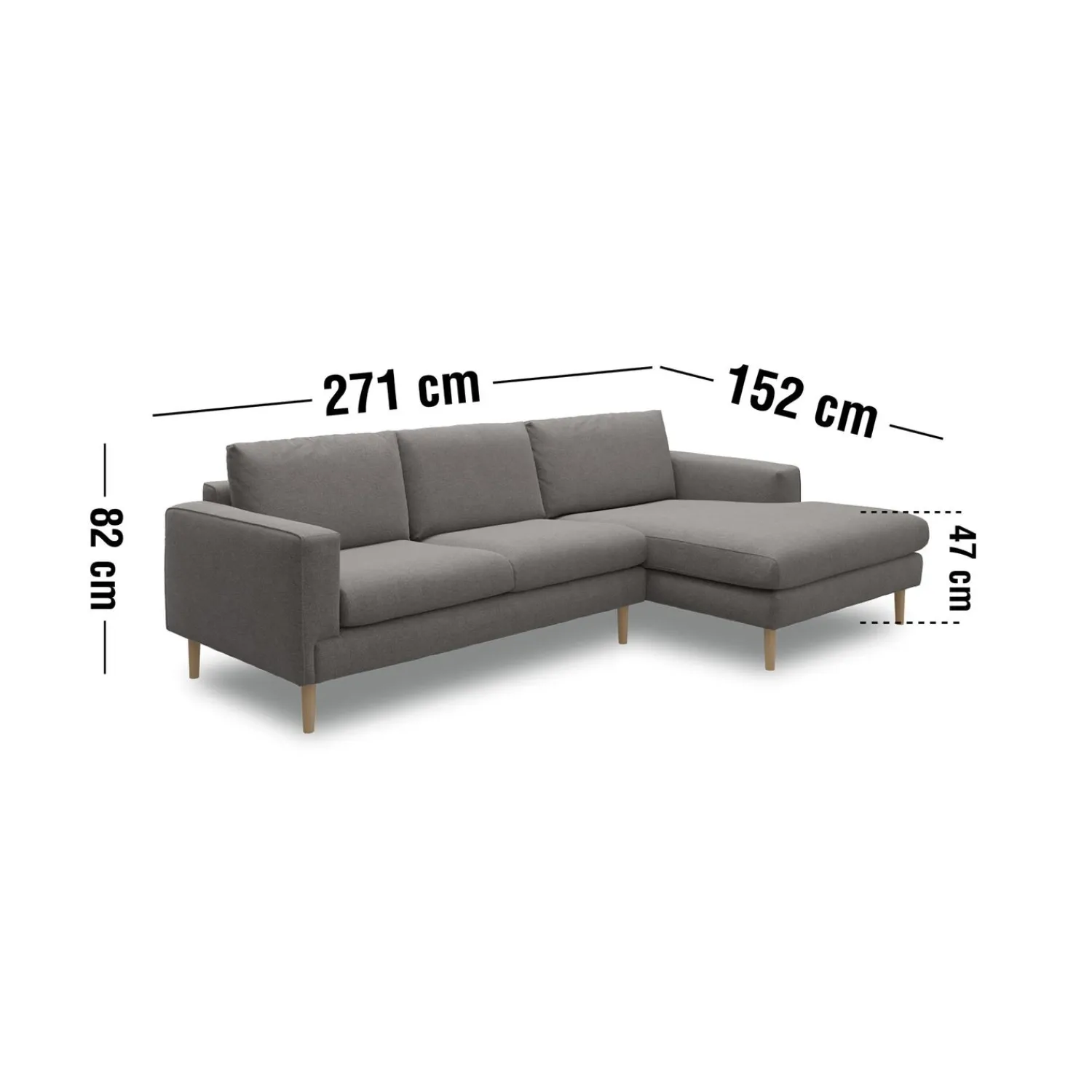 Online ILVA Nyland højrevendt sofa med chaiselong