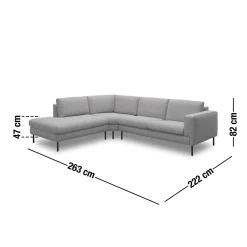 New ILVA Nyland venstrevendt hjørnesofa med pufafslutning