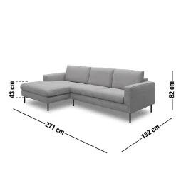 Clearance ILVA Nyland venstrevendt sofa med chaiselong