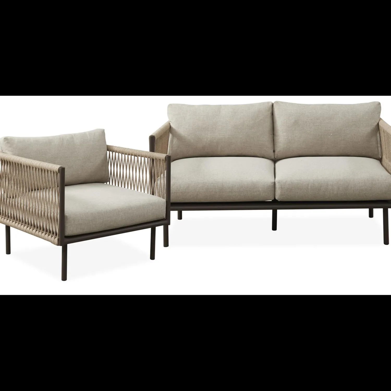 Outlet ILVA Oblic Loungehavesæt med 2 pers. loungesofa og 1 stk. hvilkestol.