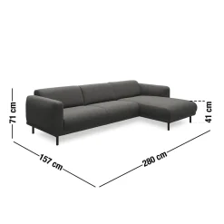 Clearance ILVA Parker højrevendt sofa med chaiselong