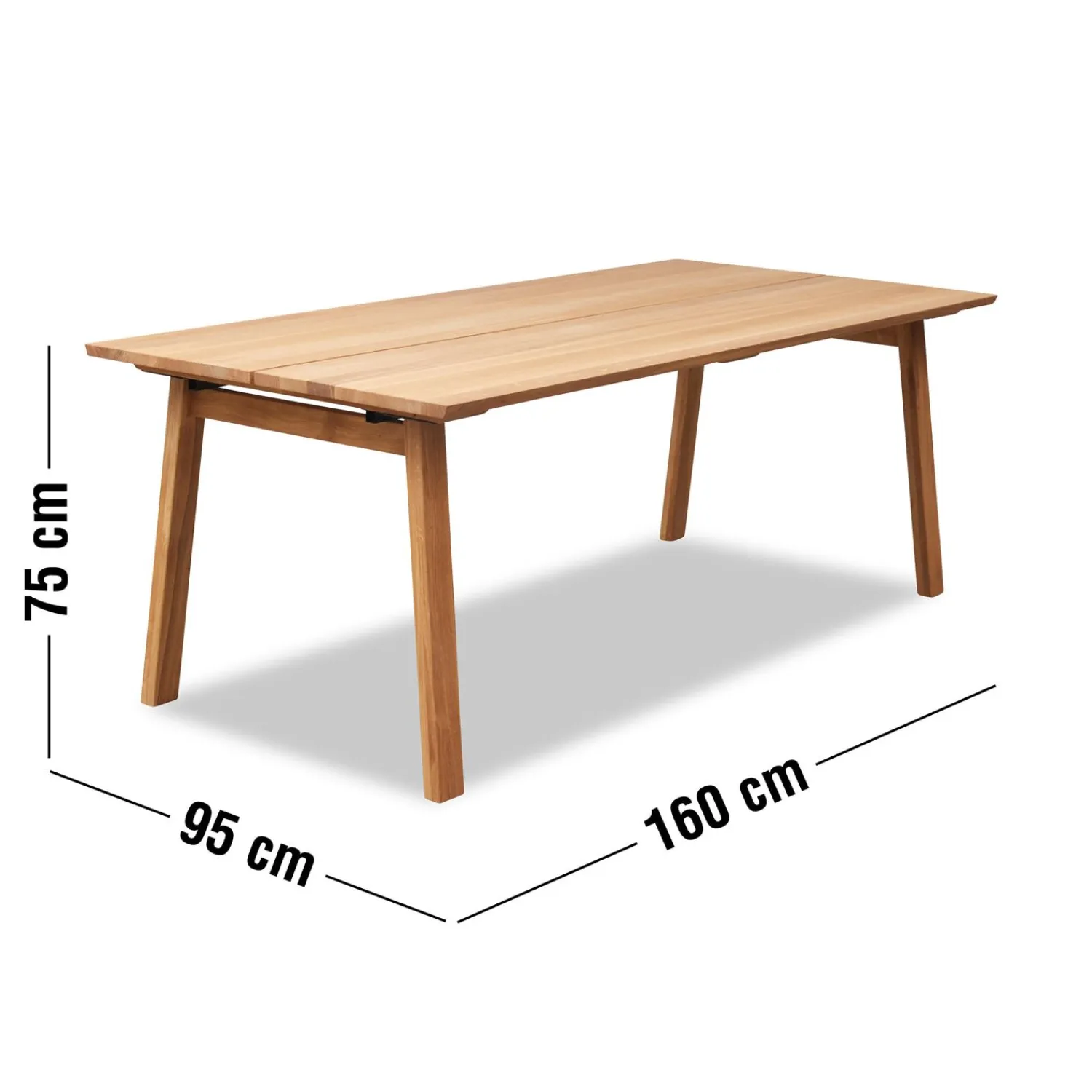 Sale ILVA Real Spisebord 160 x 95 x 75 cm, ben + plade i lyst træ