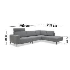 Online ILVA Remus højrevendt sofa med pufafslutning