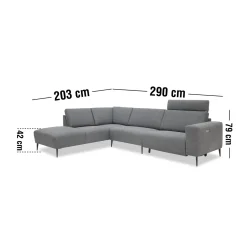 Clearance ILVA Remus venstrevendt sofa med pufafslutning