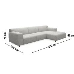 Online ILVA Siena højrevendt sofa med chaiselong