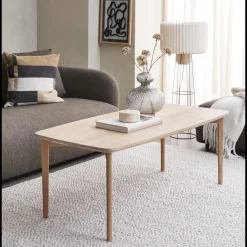 Online ILVA Skovby SM244/264 Sofabord med bordplade + stel i massiv eg