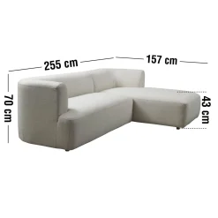 Clearance ILVA Solvei højrevendt sofa med chaiselong