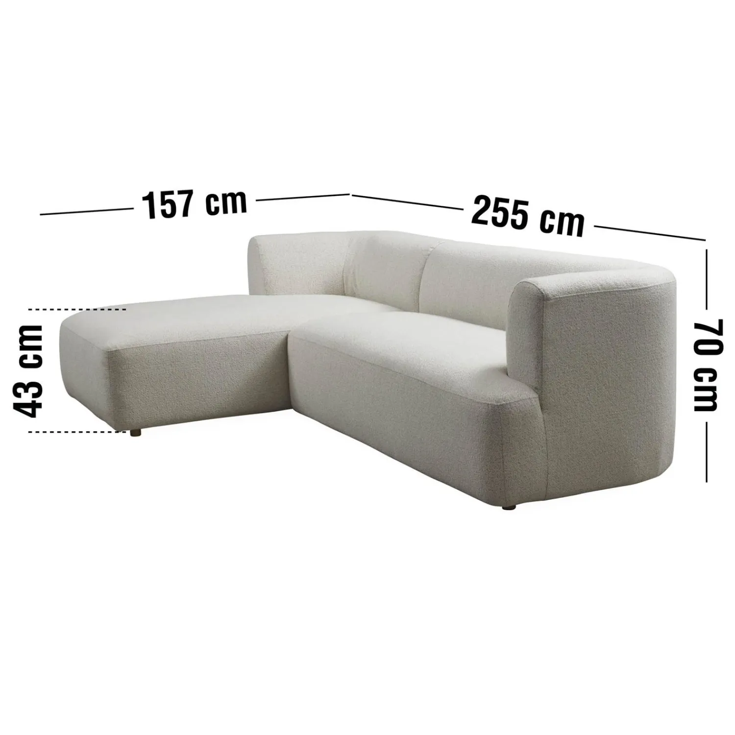 Online ILVA Solvei venstrevendt sofa med chaiselong