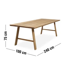 Best ILVA Timber 240 x 100 x 75 cm Spisebord 240 x 100 x 75 cm