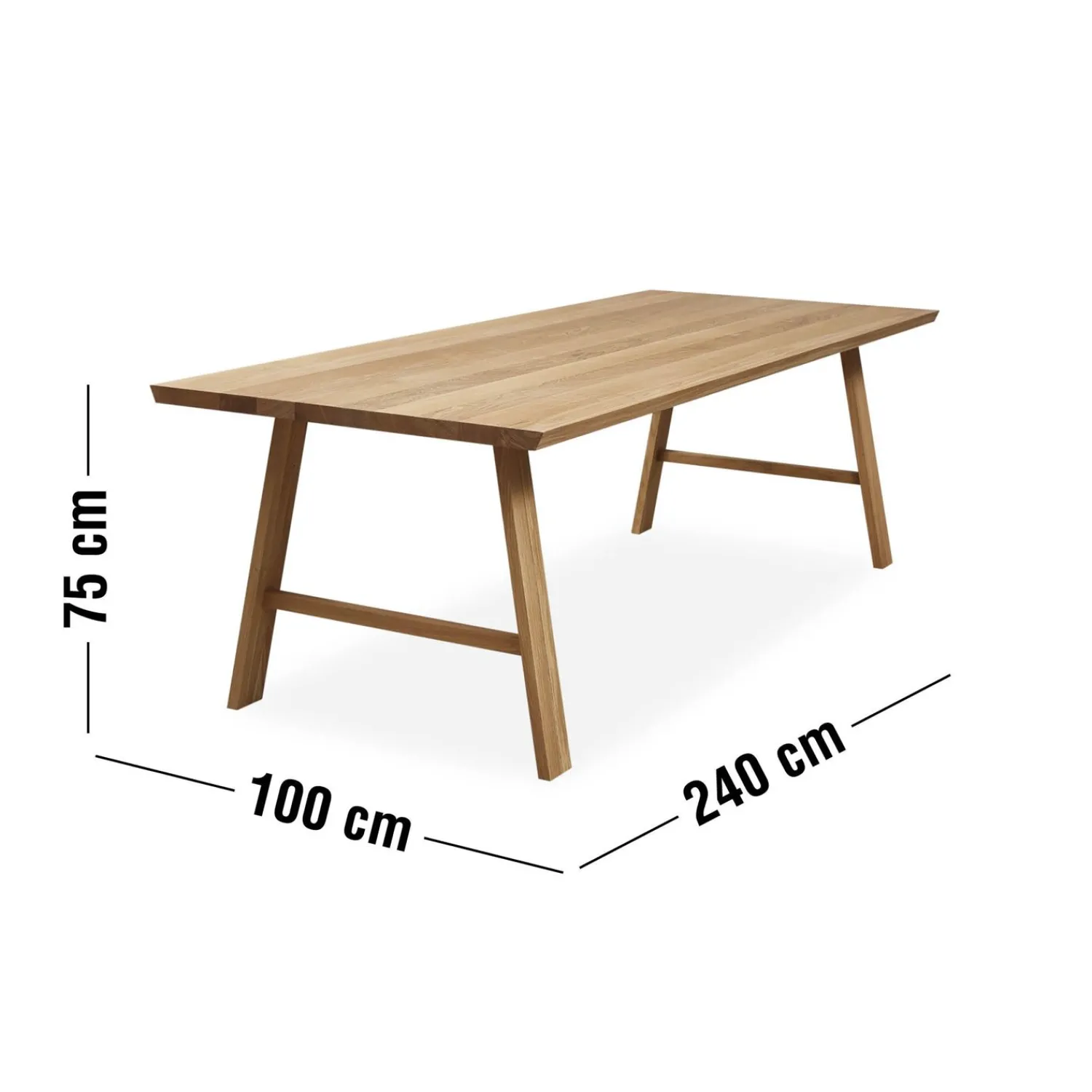 Best ILVA Timber 240 x 100 x 75 cm Spisebord 240 x 100 x 75 cm