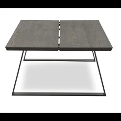 ILVA Timber Sofabord i mørkebrunt træ 150 x 45 x 90 cm + sorte ben