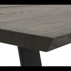 ILVA Timber Sofabord i mørkebrunt træ 150 x 45 x 90 cm + sorte ben