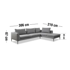 New ILVA Vetland højrevendt hjørnesofa med pufafslutning